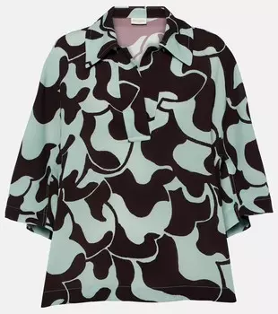 Топ из крепа с принтом Dries Van Noten, мультиколор