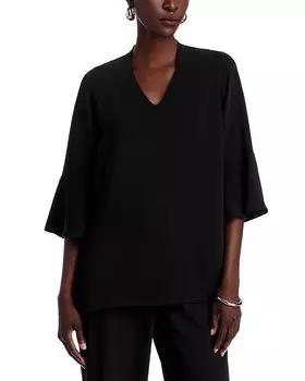Топ из крепа «Валентина» Caroline Rose, черный