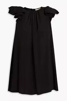 Топ из крепдешина с рюшами ZIMMERMANN, черный