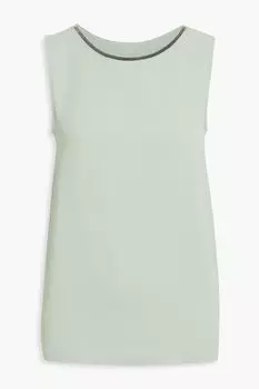 Топ из крепдешина, украшенный бусинами FABIANA FILIPPI, зеленый