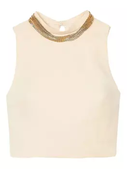 Топ из льна и хлопка SANDRO, нейтральный