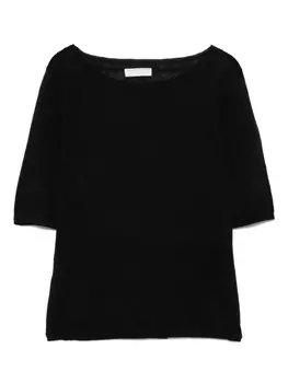 Топ из льна Majestic Filatures, черный