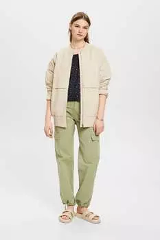 Топ из льна с цветочным узором Esprit, черный