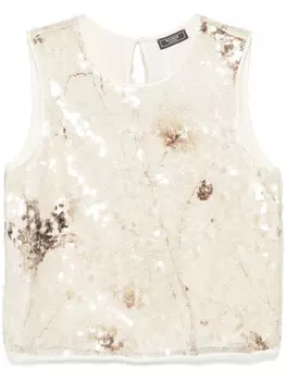 Топ из люрекса с пайетками Peserico, нейтральный