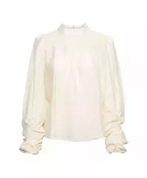 Топ из модала с воротником стойкой &Co Woman, бежевый