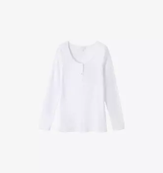 Топ из модала-стрейч с круглым вырезом хенли The White Company, белый