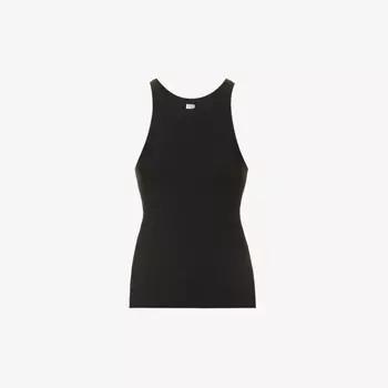 Топ из органического хлопка в рубчик Toteme, черный