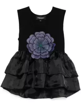 Топ из органзы Cynthia Rowley, черный