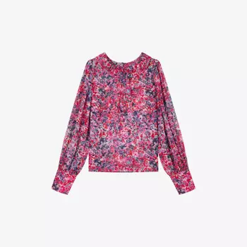 Топ из переработанного полиэстера с цветочным принтом Erin Lk Bennett, синий