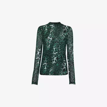 Топ из переработанного полиэстера с животным принтом Whistles, мультиколор