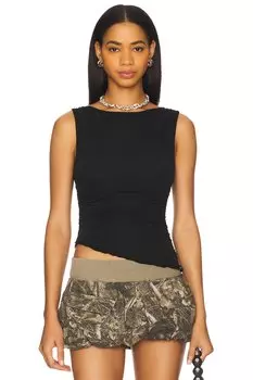 Топ из плетеного трикотажа Free People, black