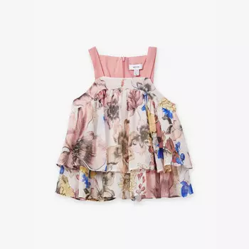 Топ из плетеной ткани с ярусным дизайном 4-9 лет Reiss, розовый
