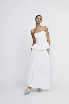 Топ из полного поплина ZARA, белый