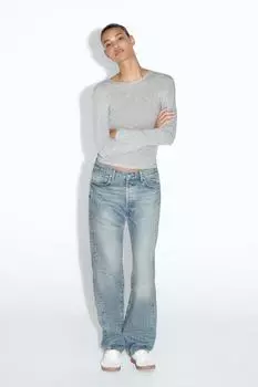 Топ из полупрозрачного хлопка supima ZARA, серый мергель