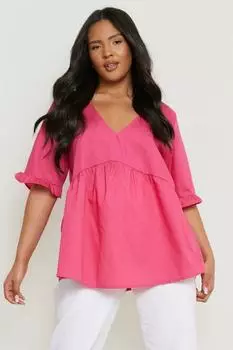 Топ из поплин Boohoo, розовый