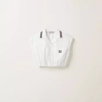 Топ из поплина Miu Miu, белый