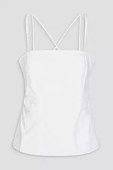 Топ из поплина со сборками FRAME, белый