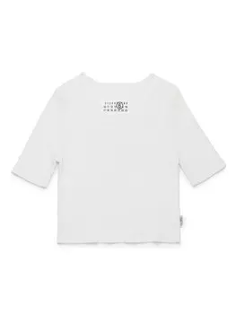 Топ из ребристого трикотажа MM6 Maison Margiela Kids, белый