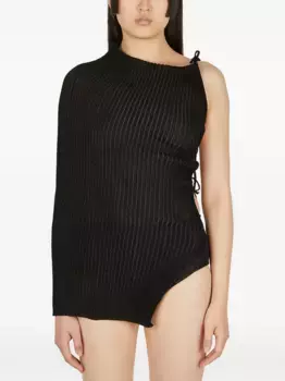 Топ из ребристой вязки A. ROEGE HOVE, черный