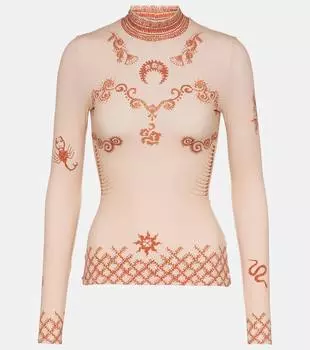 Топ из регенерированного джерси "вторая кожа" Marine Serre, розовый