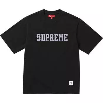 Топ из саржи с аппликацией из хлопка и шерсти Supreme, серый/серый
