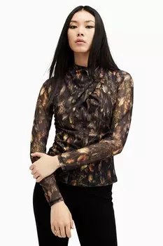 Топ из сетки Allsaints Tia All Saints, коричневый