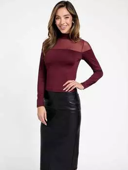 Топ из сетки Ximena Guess Factory, цвет mystic wine