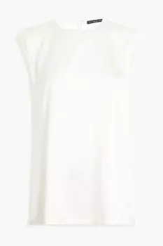 Топ из шелкового атласа, украшенный бусинами FABIANA FILIPPI, слоновая кость