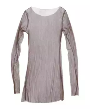 Топ из шелкового тюля с воротником лодочкой Cortana, коричневый