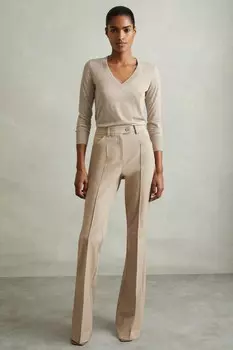 Топ из шерсти лиоцелла Evelyn с V образным вырезом Reiss, серый