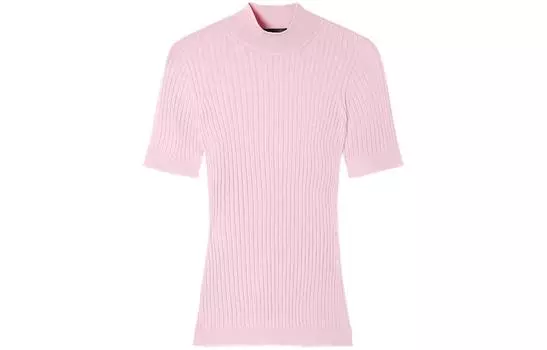 Топ из шерстяной пряжи в рубчик VERSACE, розовый