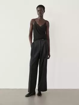 Топ из шерстяной смеси Massimo Dutti, черный