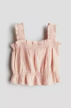 Топ из сирсакера H&M, розовый