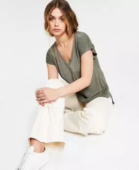 Топ из смешанной сетки с v-образным вырезом, стандартный и миниатюрный, создан для macy's Bar III, мульти