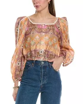 Топ из смеси льна Sandro, бежевый