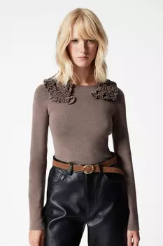 Топ из смеси мериноса & Other Stories, коричневый