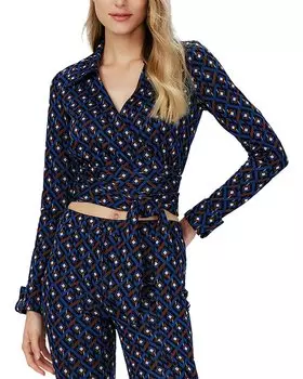 Топ из смеси шерсти от Diane von Furstenberg Bobbie Two, синий