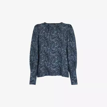 Топ из смесового хлопка с животным принтом Whistles, мультиколор