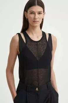 Топ из смесового льна Aeron, черный