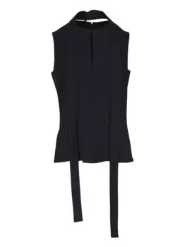 Топ из смесового льна Akris, черный