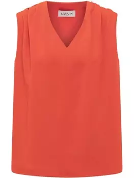 Топ из смесового шелка Lanvin, красный
