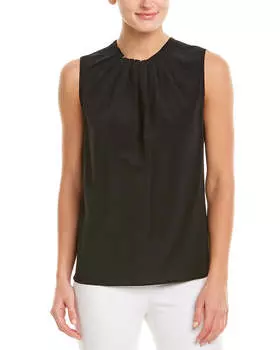 Топ из смесового шелка Michael Kors Collection, черный