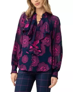 Топ из смесового шелка Trina Turk St. Marks, синий