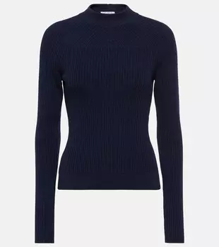 Топ из смесовой шерсти в рубчик ALAA, синий