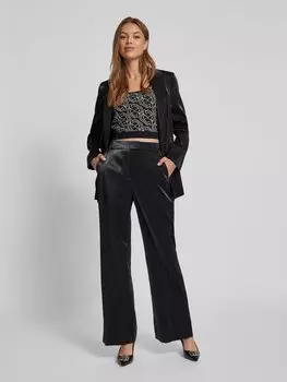 Топ из смесовой вискозы с широкими бретелями comma, черный