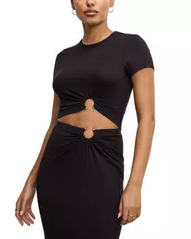 Топ из стрейч-джерси Good American, черный