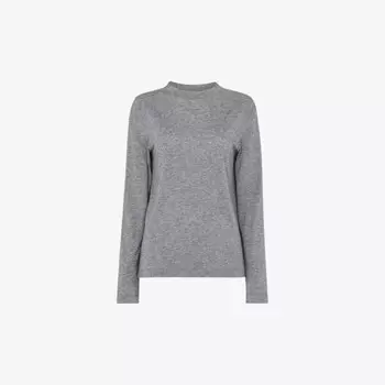 Топ из тканого материала с круглым вырезом и длинными рукавами Whistles, серый