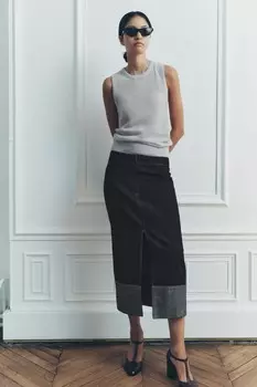 Топ из тонкой вязки из шерсти и альпаки ZARA, серый