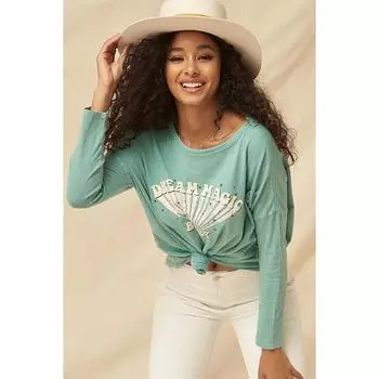 Топ из трикотажного материала Mineral Washed FASHNZFAB, цвет jade