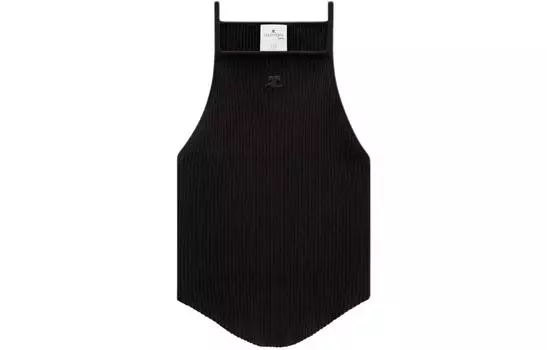 Топ из трикотажного полотна Courrges Holistic Rib Knit COURREGES, черный